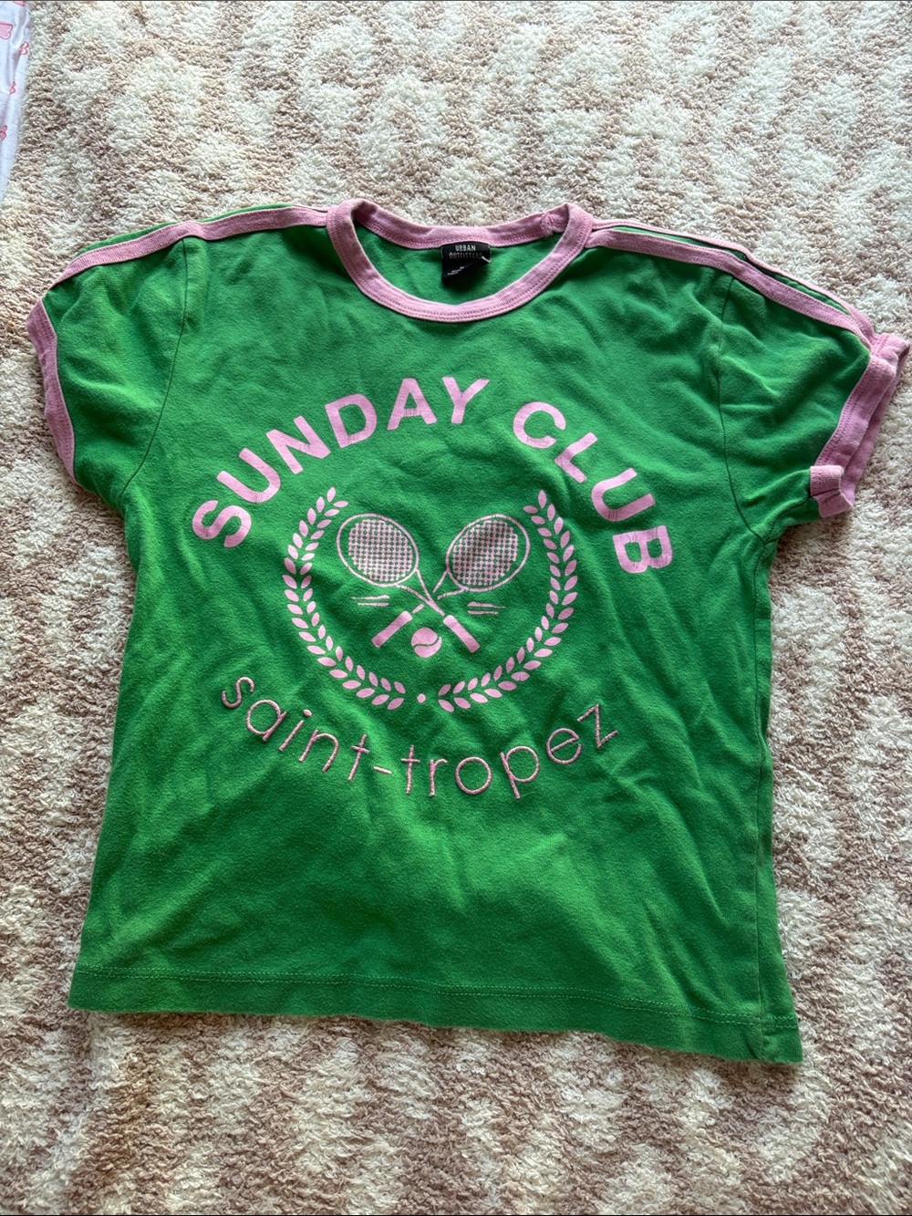 Urban Outfitters Green and Pink “Sunday Club" Graphic Tee! 🥂💚💗